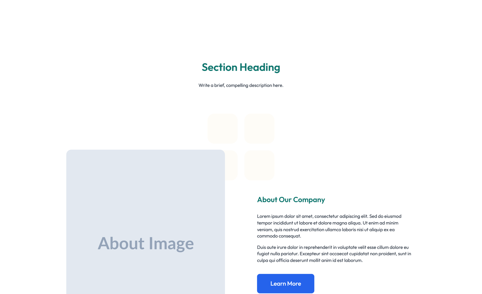 Split About with Text and CTA Left and Image Right 2 - Elementor component