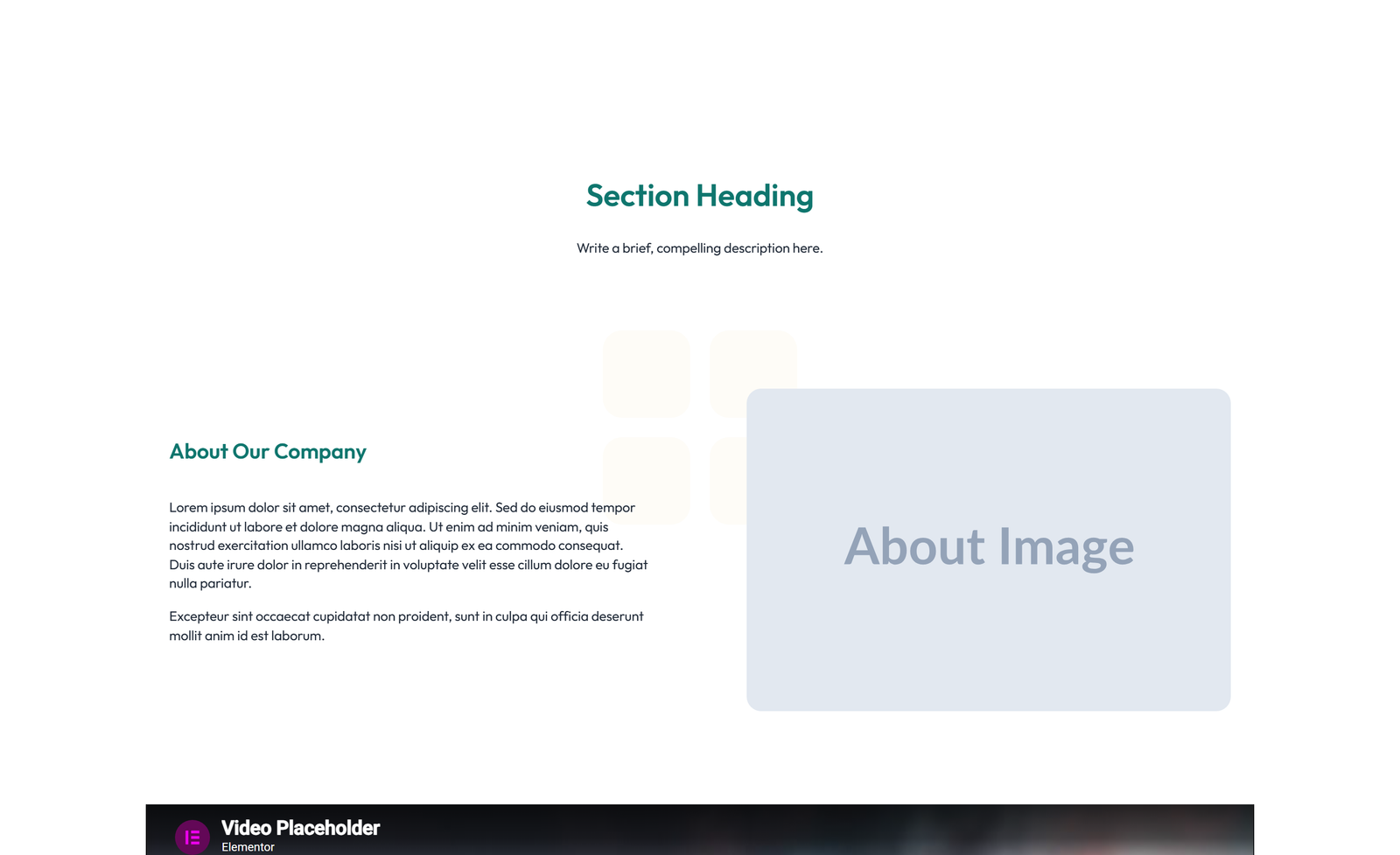Split About with Text and CTA Left and Video Right 4 - Elementor component