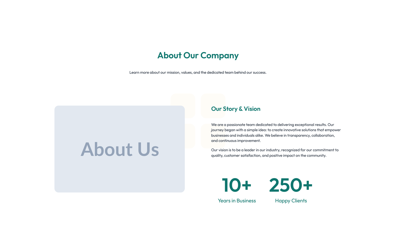 Split About with Image Left and Text and Icon-list Right 11 - Elementor component