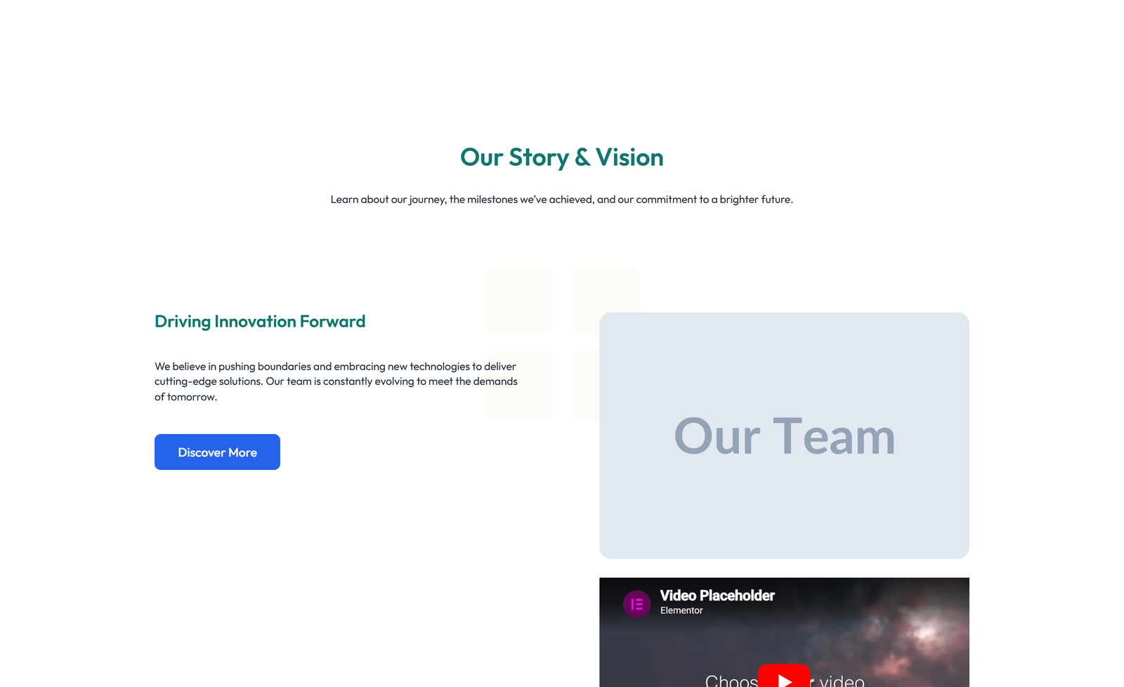 Split About with Text and CTA Left and Video Right 13 - Elementor component