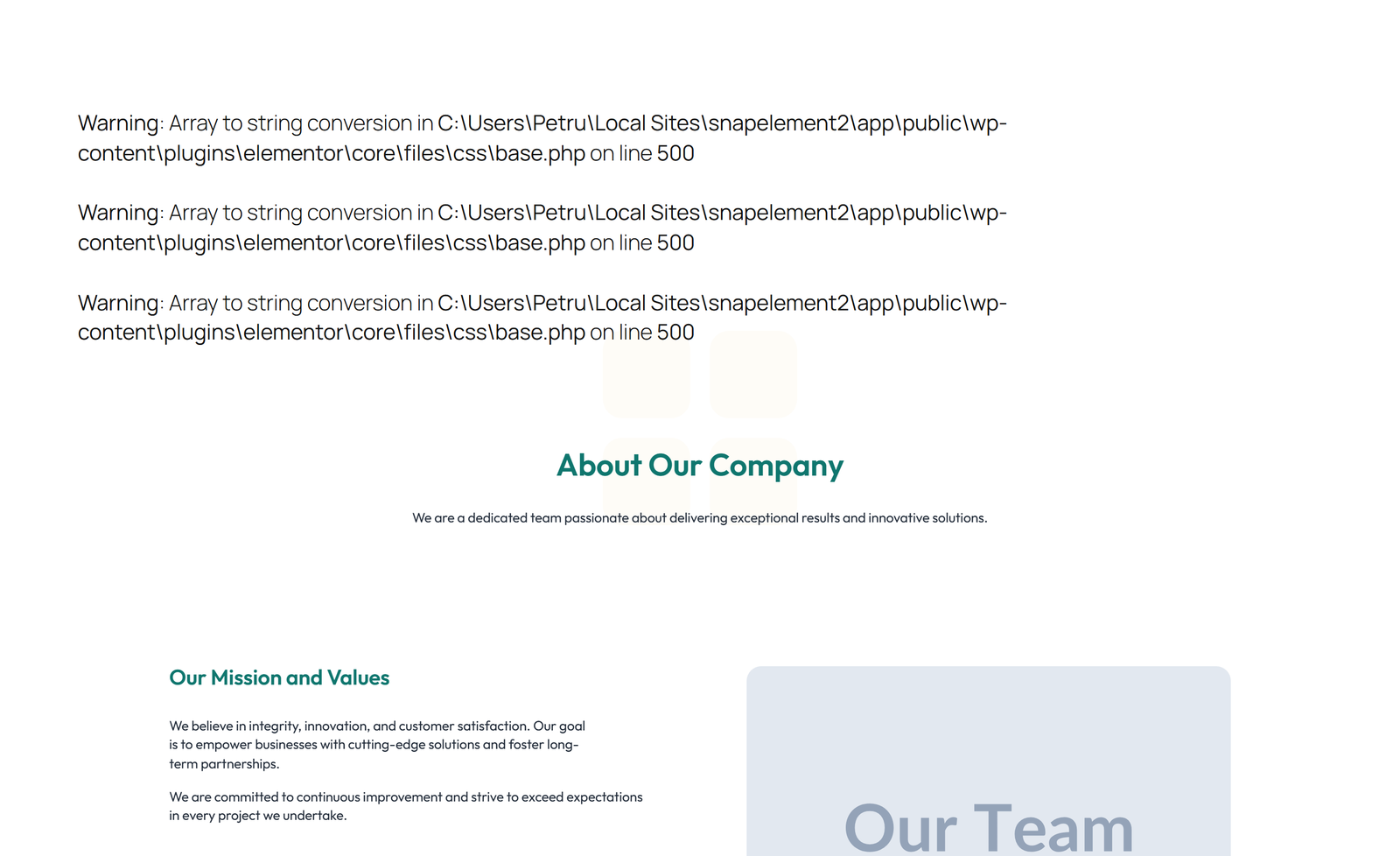 Centered About with Image, Counter Stats Row 14 - Elementor component