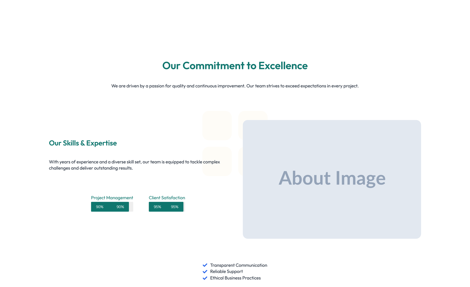 Split About with Text and CTA Left and Image Right 15 - Elementor component