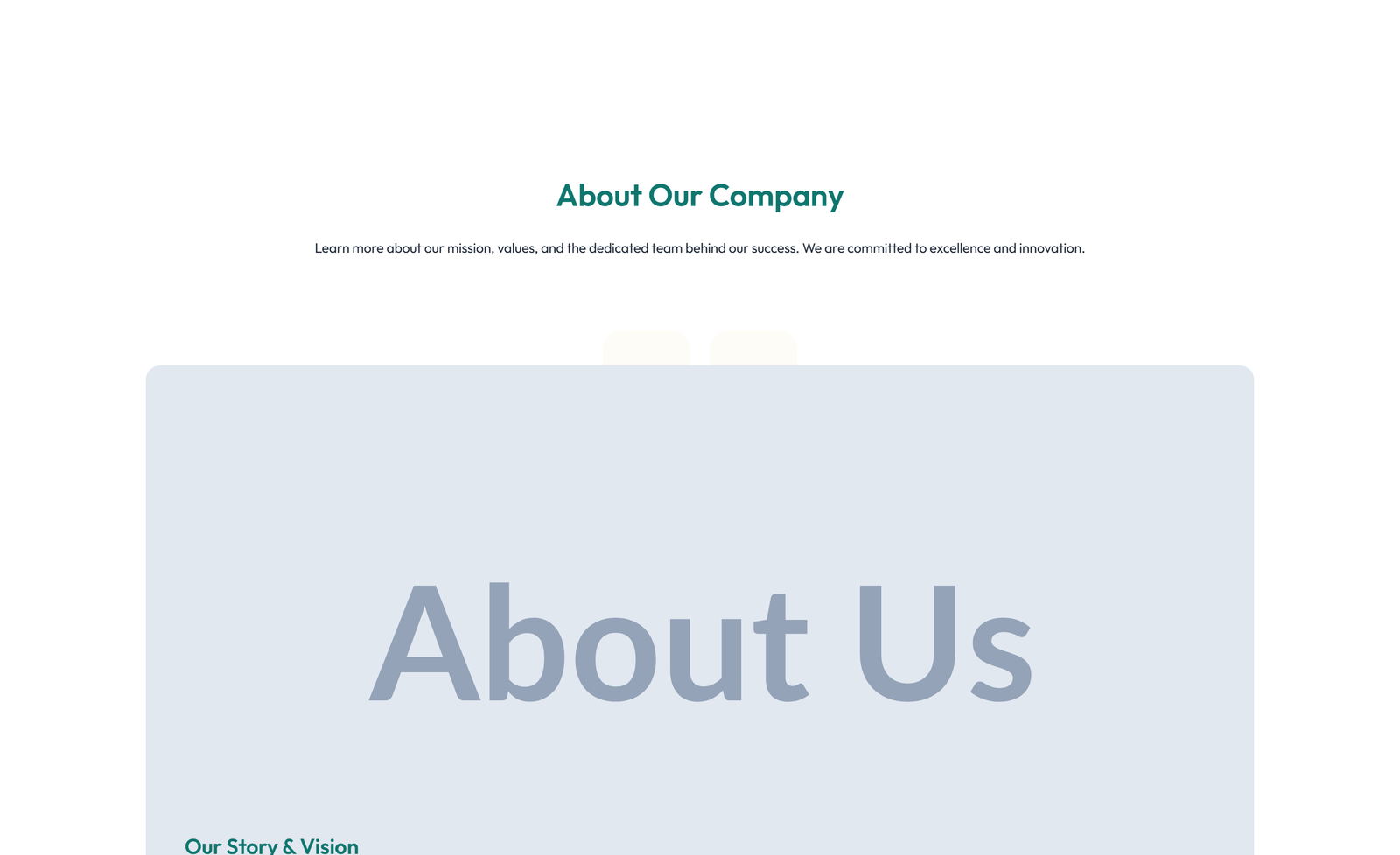 Centered About with Image, Counter Stats Row 17 - Elementor component