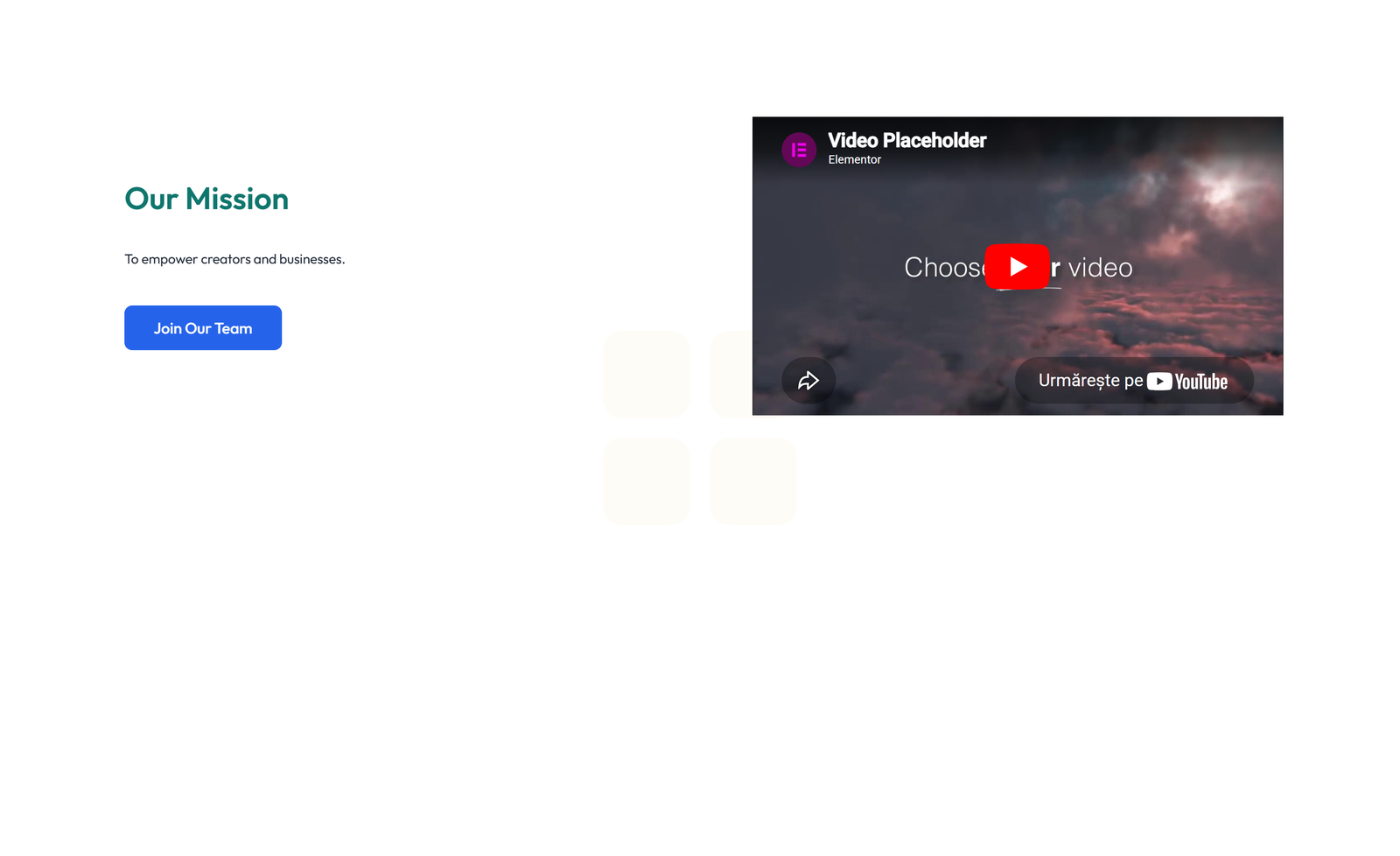 Split About with Text and CTA Left and Video Right 32 - Elementor component