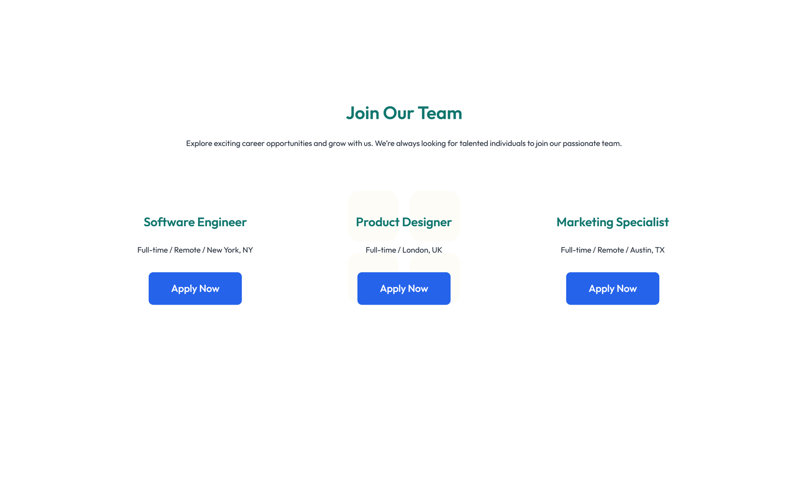 Screenshot of Careers Layout Style 6 - Elementor Careers / Jobs component