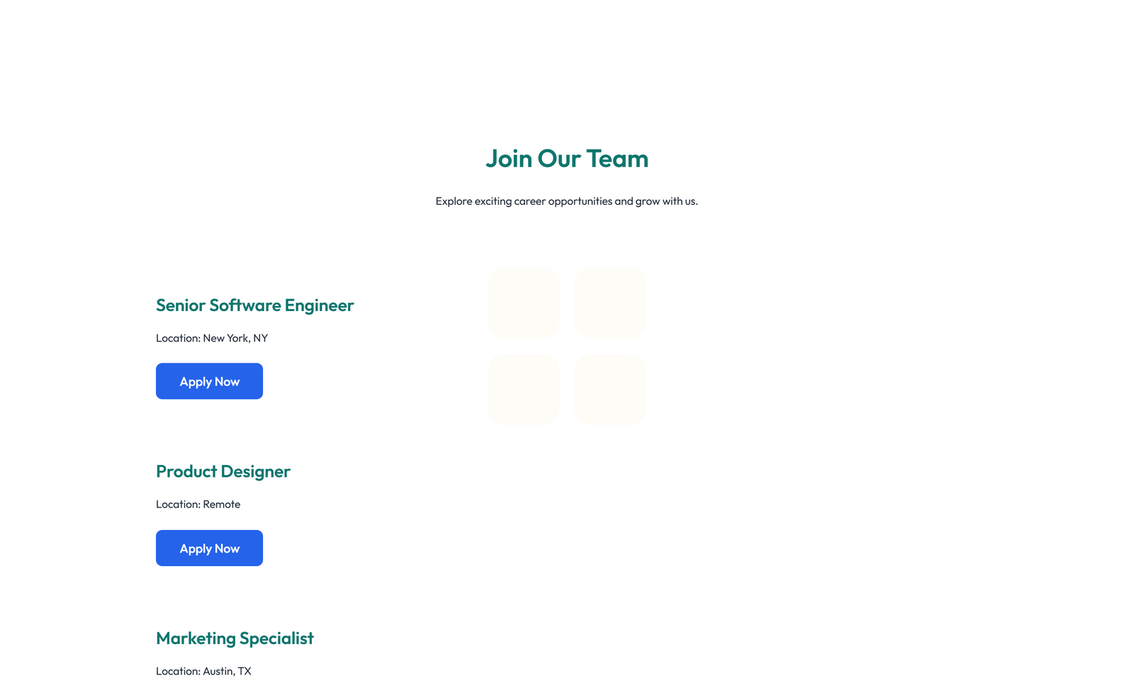 Screenshot of Careers Layout Style 2 3 - Elementor Careers / Jobs component