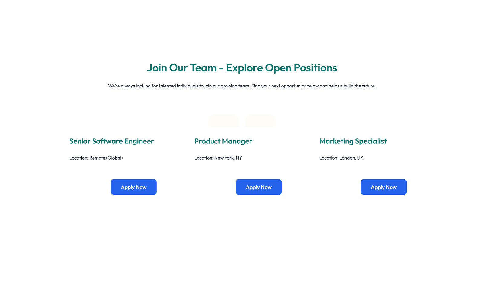 Screenshot of Careers Layout Style 5 3 - Elementor Careers / Jobs component