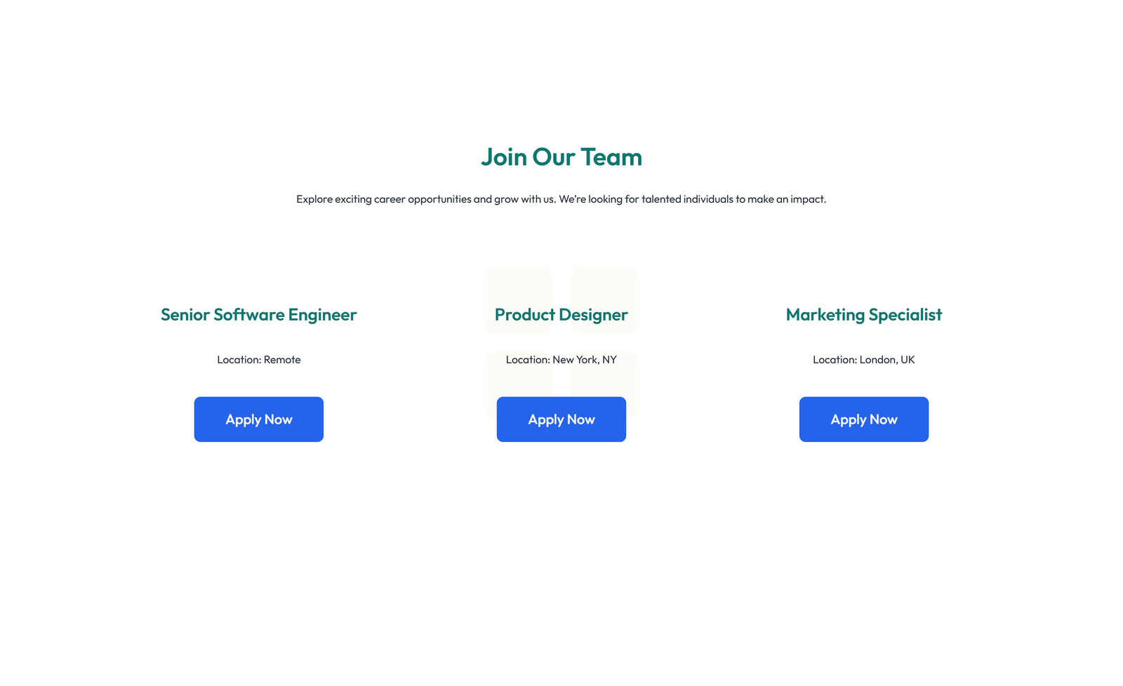 Screenshot of Careers Layout Style 3 4 - Elementor Careers / Jobs component