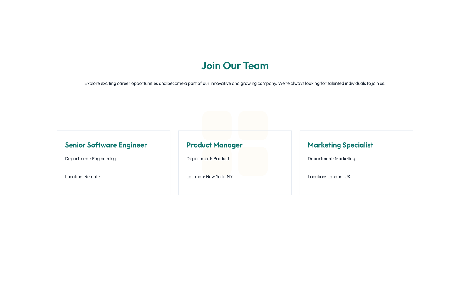 Screenshot of Careers Layout Style 1 6 - Elementor Careers / Jobs component