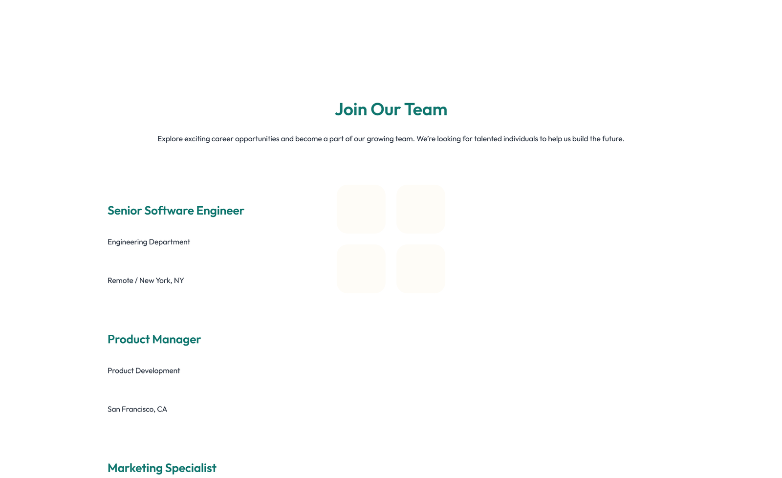 Screenshot of Careers Layout Style 1 7 - Elementor Careers / Jobs component