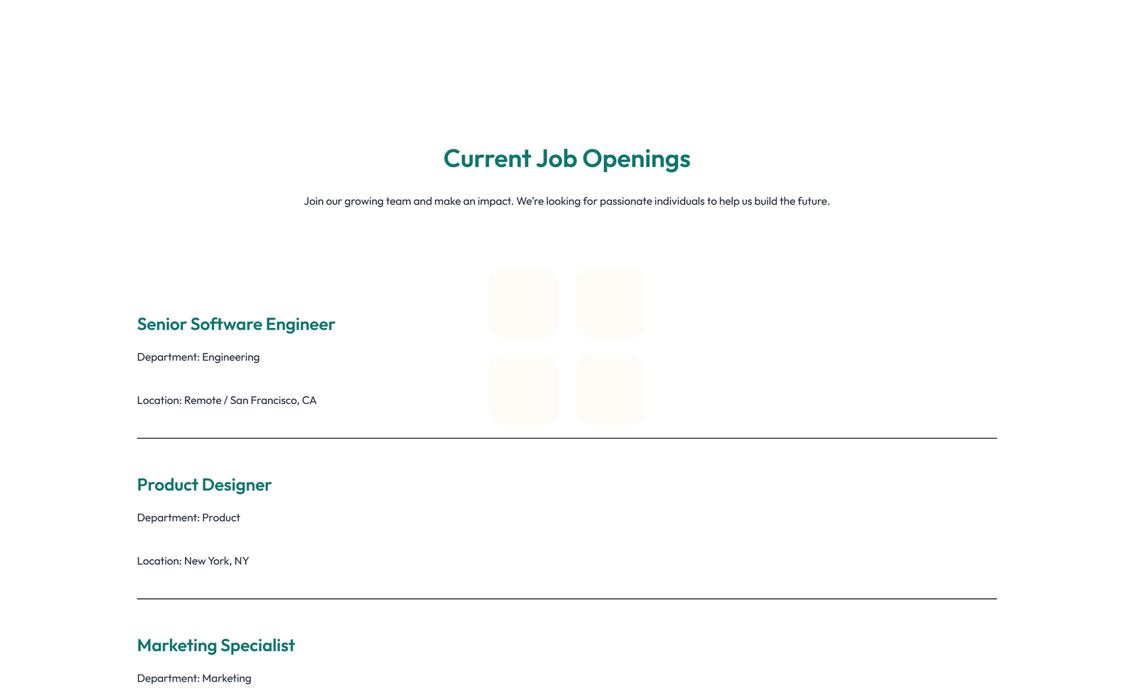 Screenshot of Careers Layout Style 2 7 - Elementor Careers / Jobs component