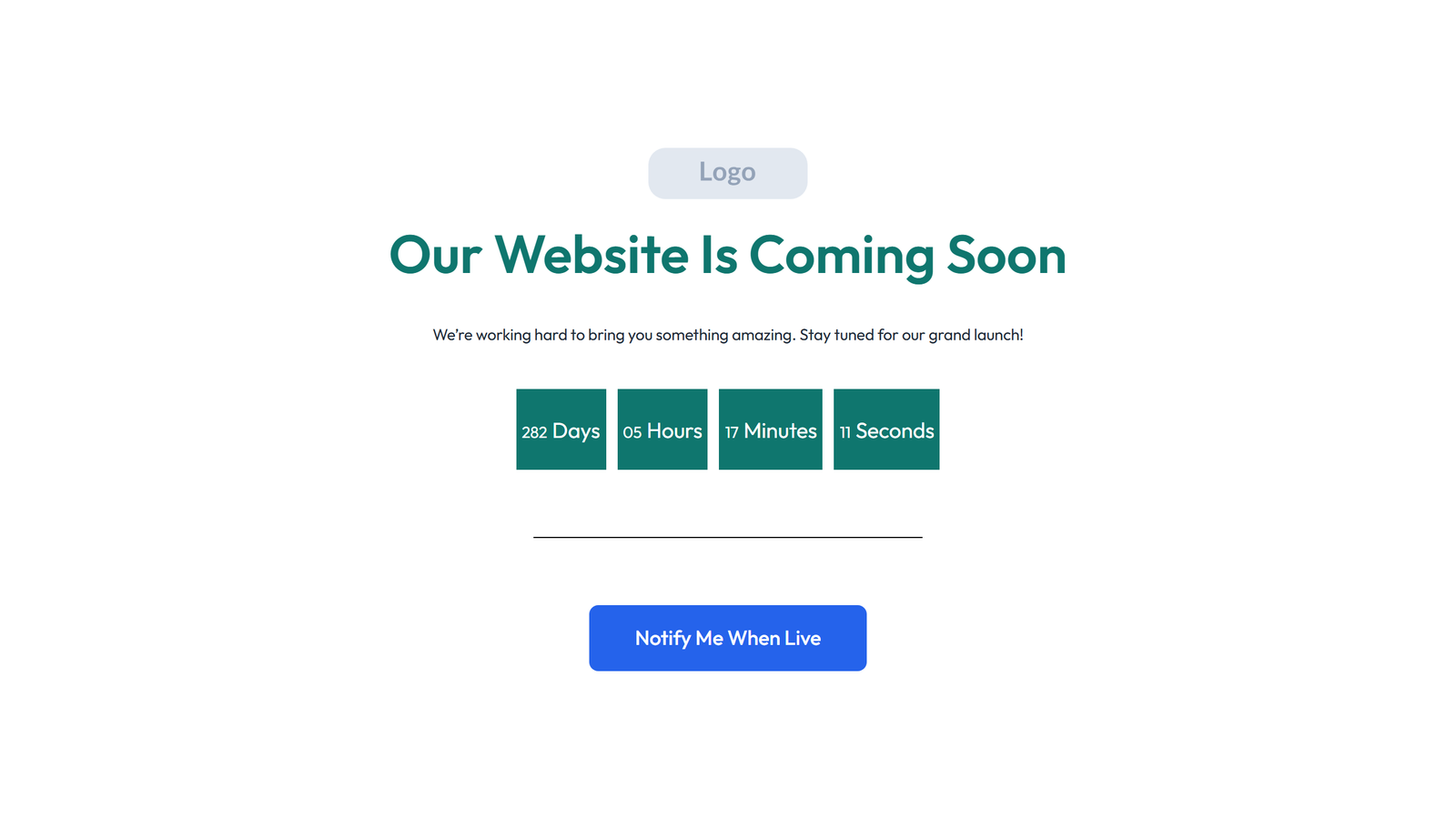Coming Soon Design 3 - Elementor component