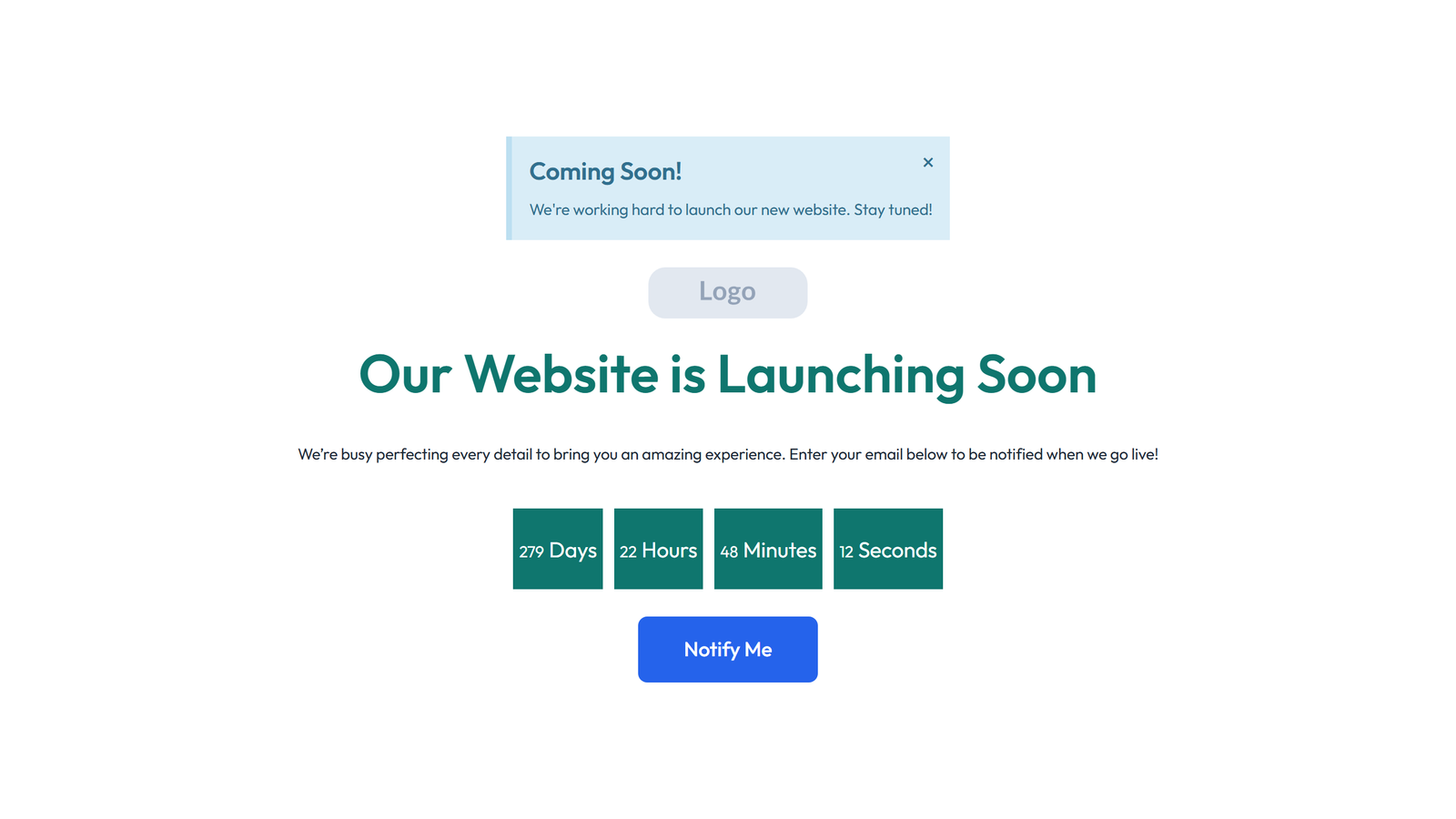 Coming Soon Design 1 4 - Elementor component