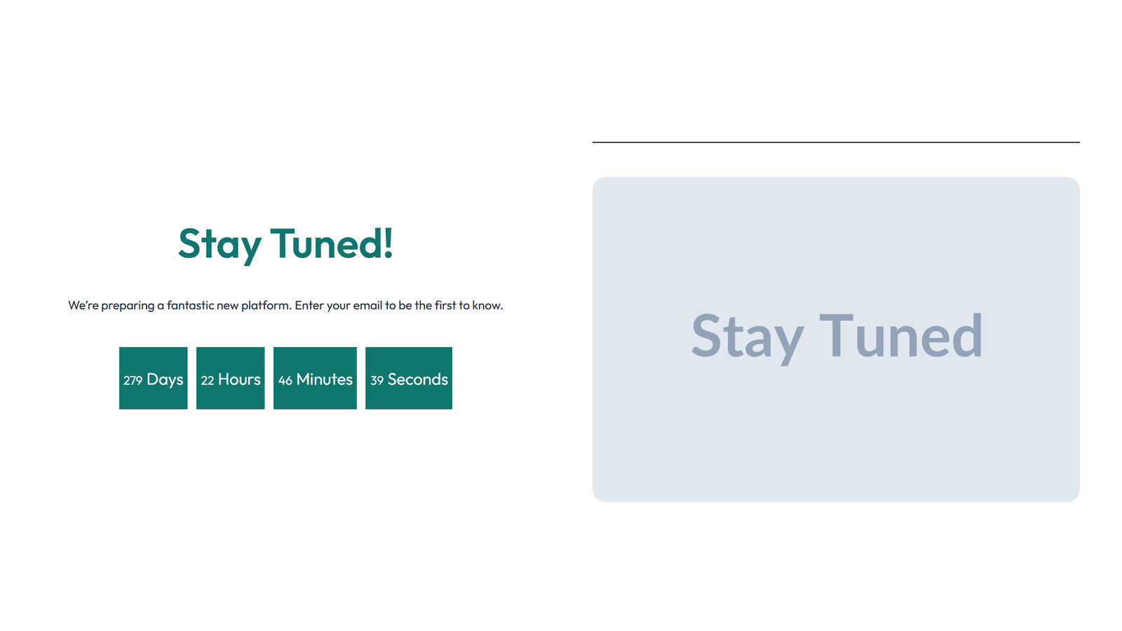 Coming Soon Design 1 5 - Elementor component