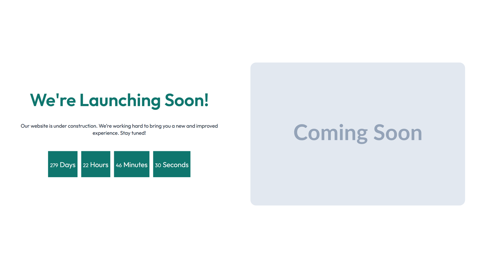 Coming Soon Design 2 5 - Elementor component