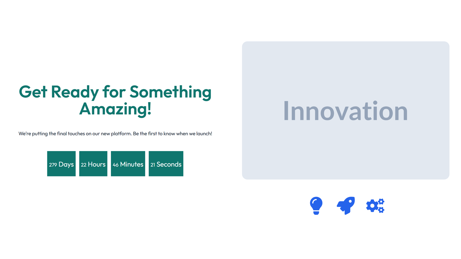 Coming Soon Design 3 5 - Elementor component