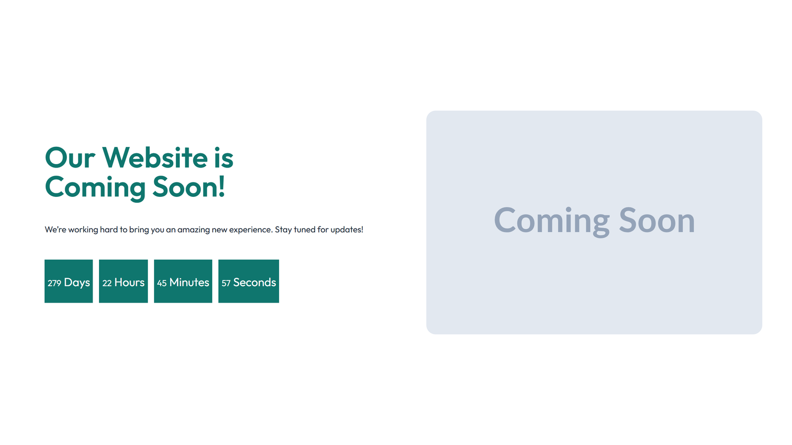 Coming Soon Design 5 5 - Elementor component
