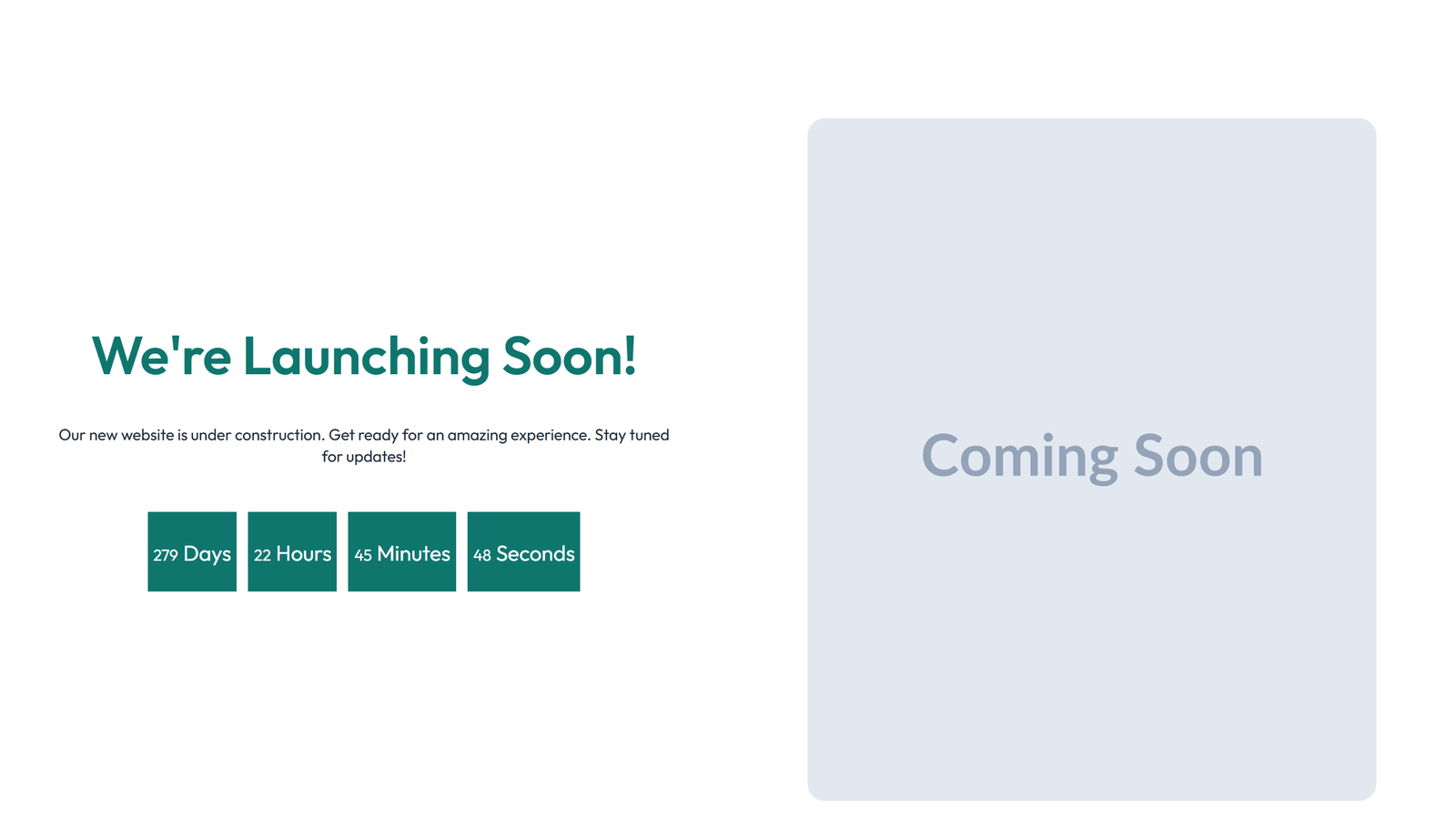 Coming Soon Design 6 5 - Elementor component