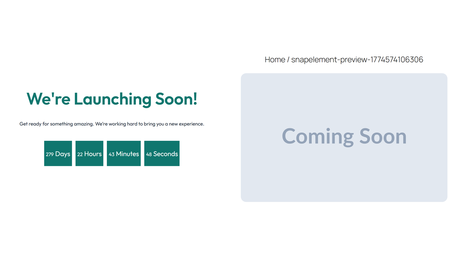 Coming Soon Design 6 7 - Elementor component