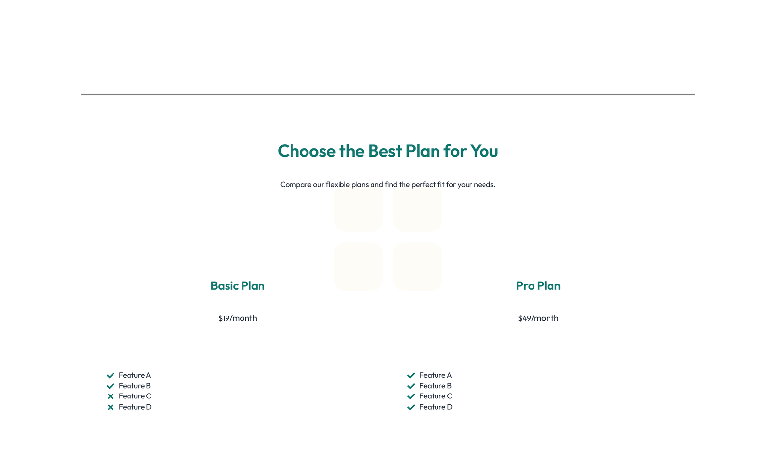 Screenshot of Comparison Layout Style 3 - Elementor Comparison Tables component