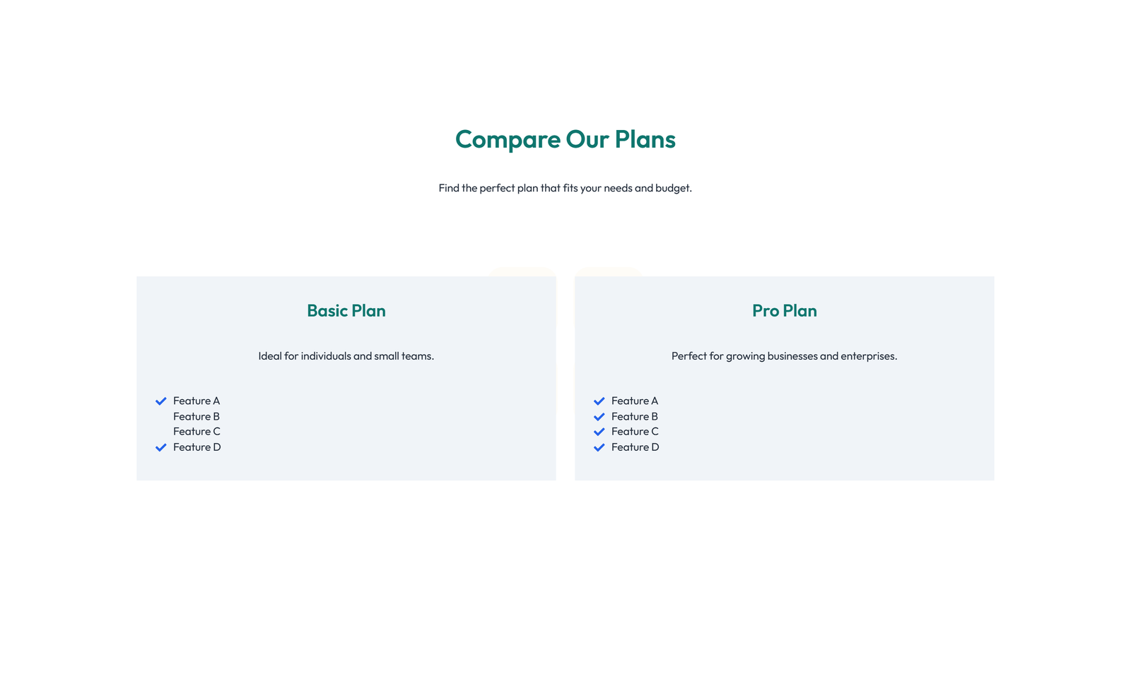 Screenshot of Comparison Layout Style 4 - Elementor Comparison Tables component