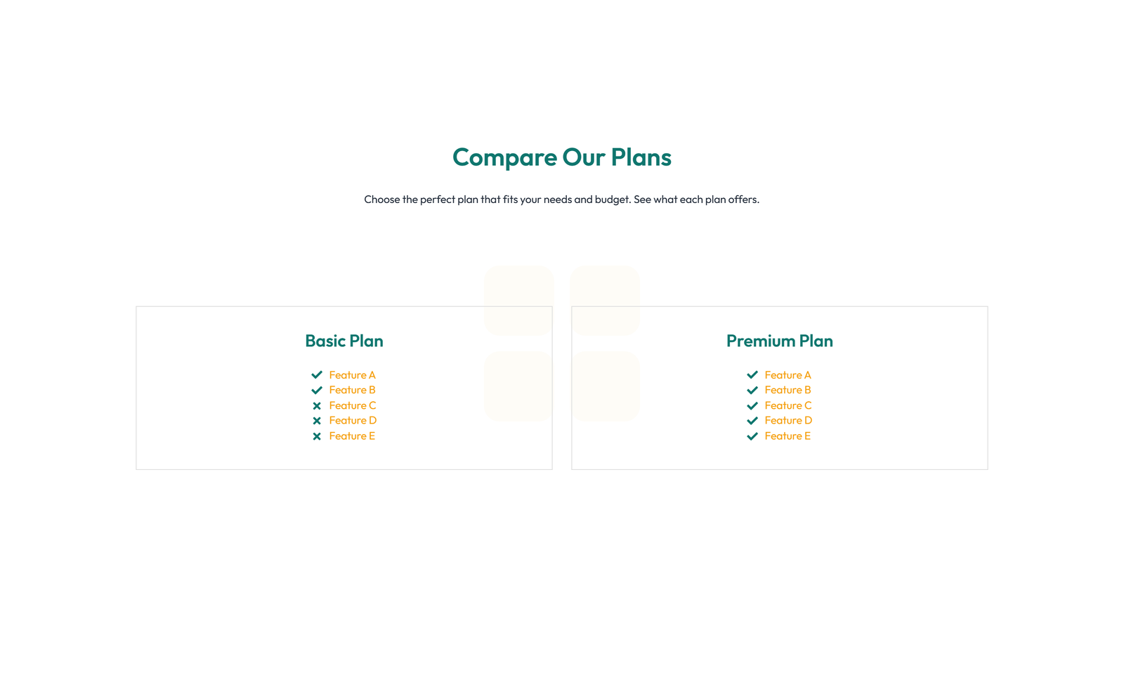 Screenshot of Comparison Layout Style 2 2 - Elementor Comparison Tables component