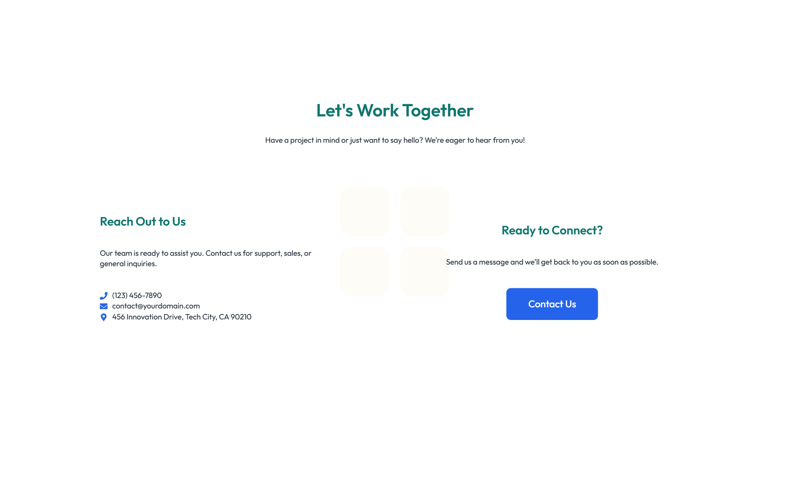 Screenshot of Split Contact with Info Left and Image Right 8 - Elementor Contact Sections component