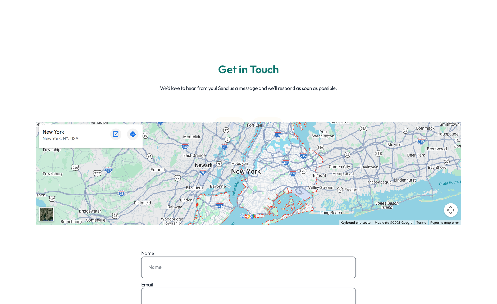 Split Contact with Info and Social Left and Map Right 12 - Elementor component