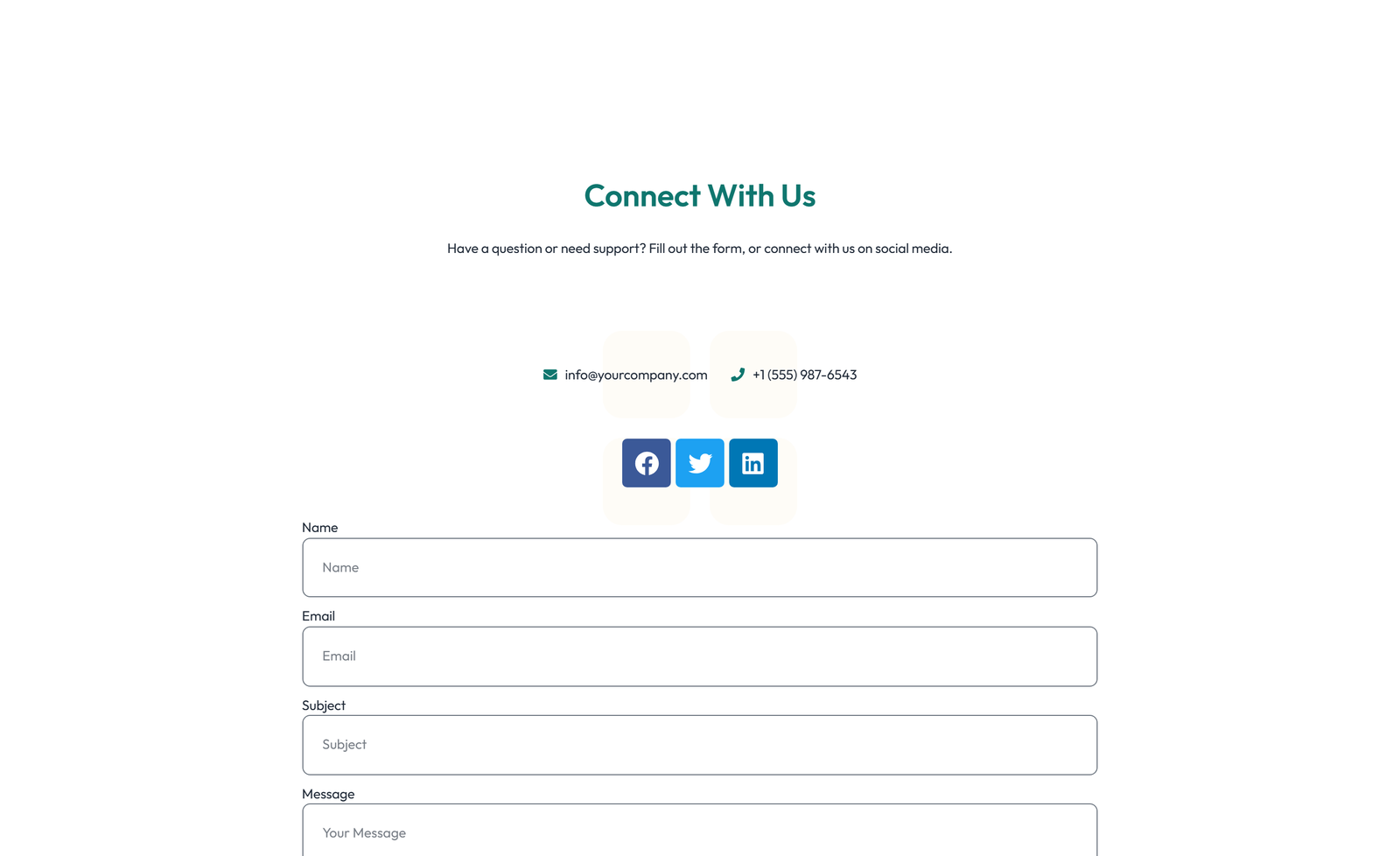 Screenshot of Split Contact with Info Left and Image Right 19 - Elementor Contact Sections component