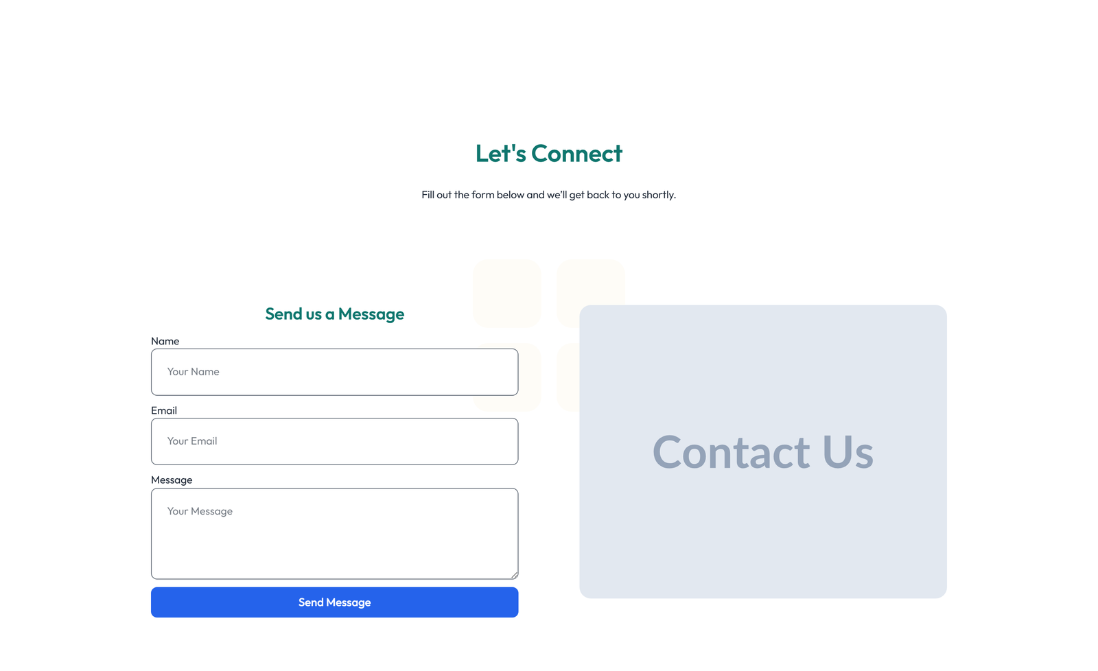 Centered Contact with Form, Info Below 20 - Elementor component