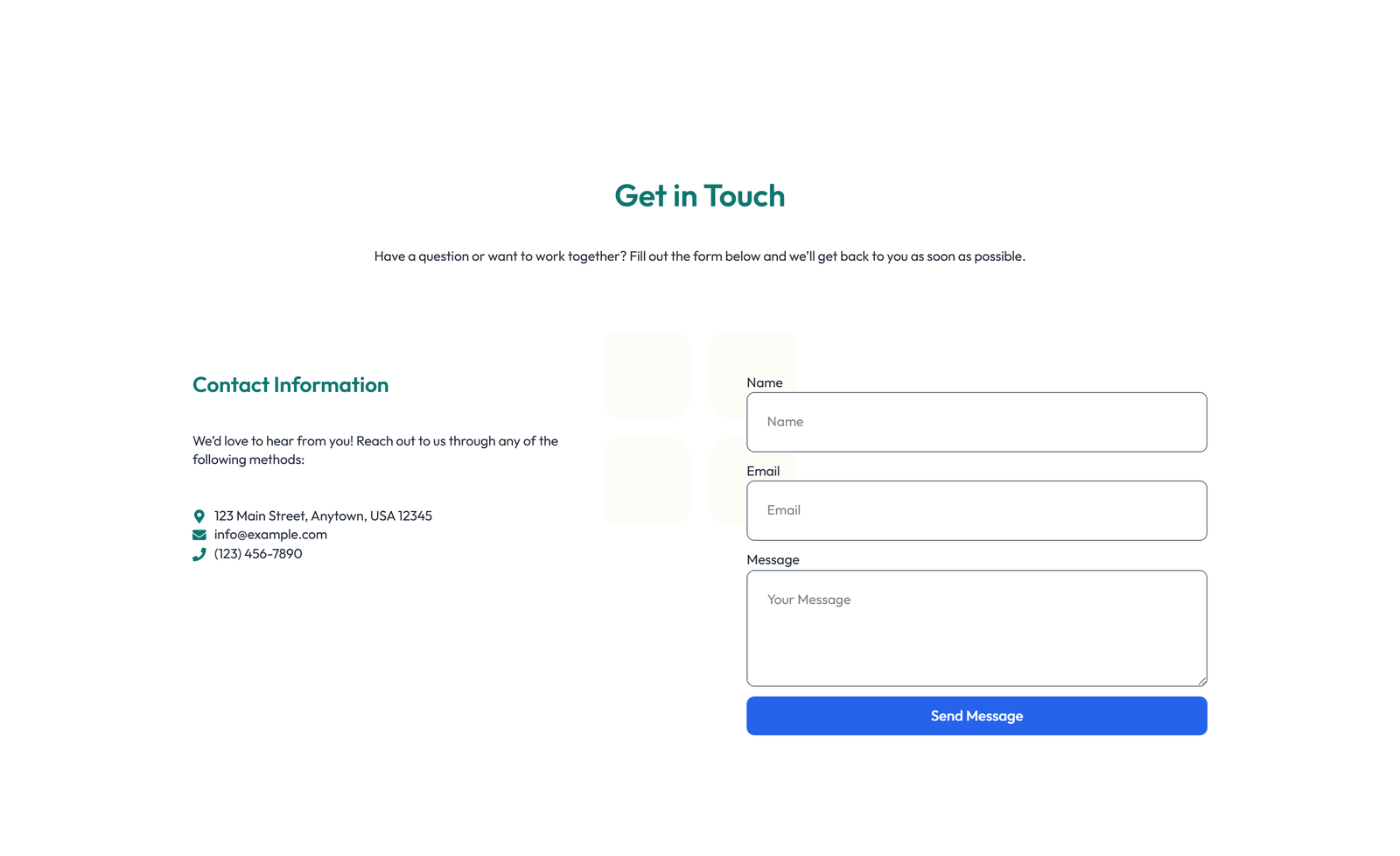 Screenshot of Split Contact with Info Left and Form Right 29 - Elementor Contact Sections component