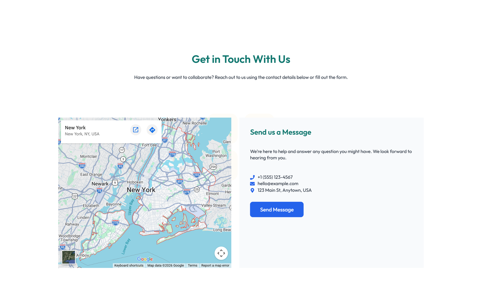 Split Contact with Info Left and Form Right 31 - Elementor component