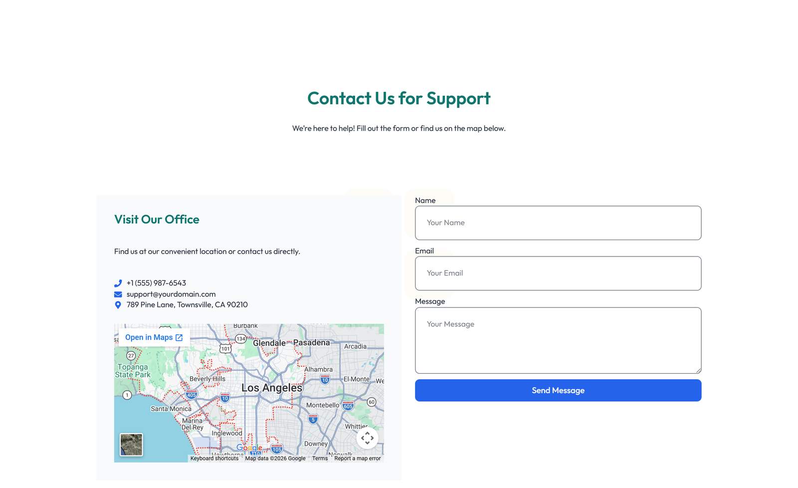Split Contact with Info Left and Image Right 31 - Elementor component