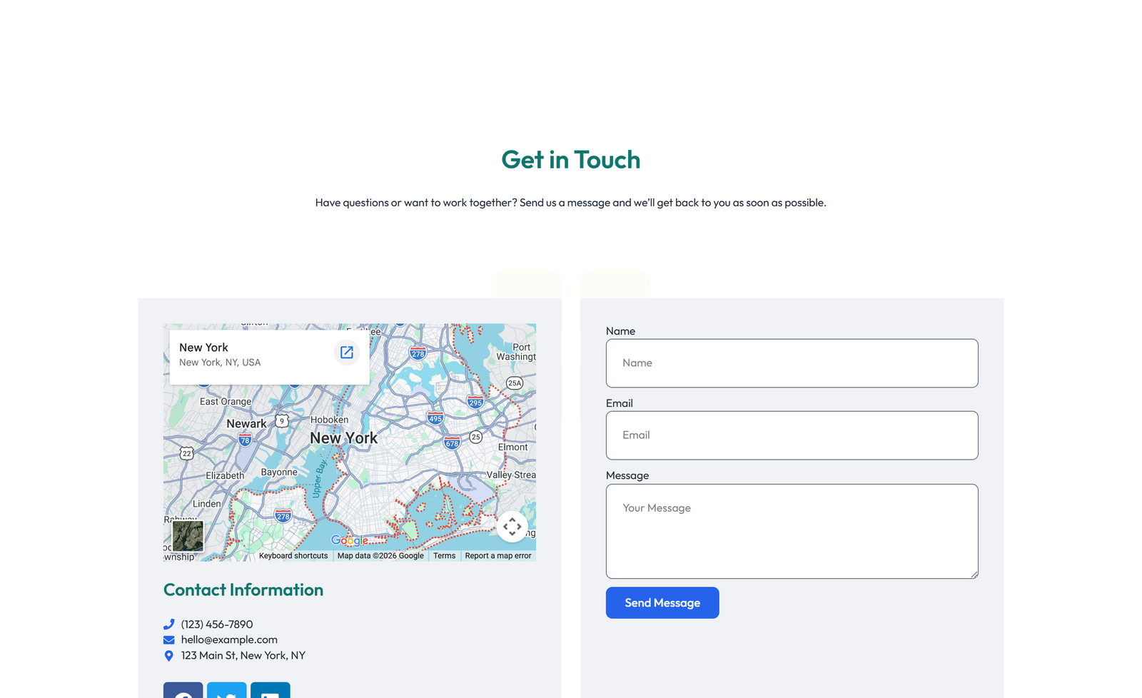 Split Contact with Info Left and Form Right 32 - Elementor component