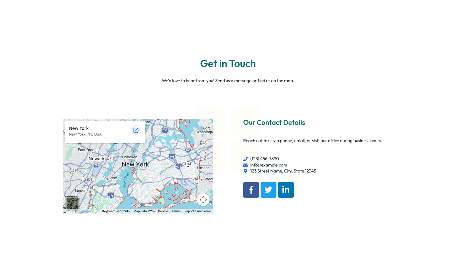 Split Contact with Info Left and Image Right 32 - Elementor component