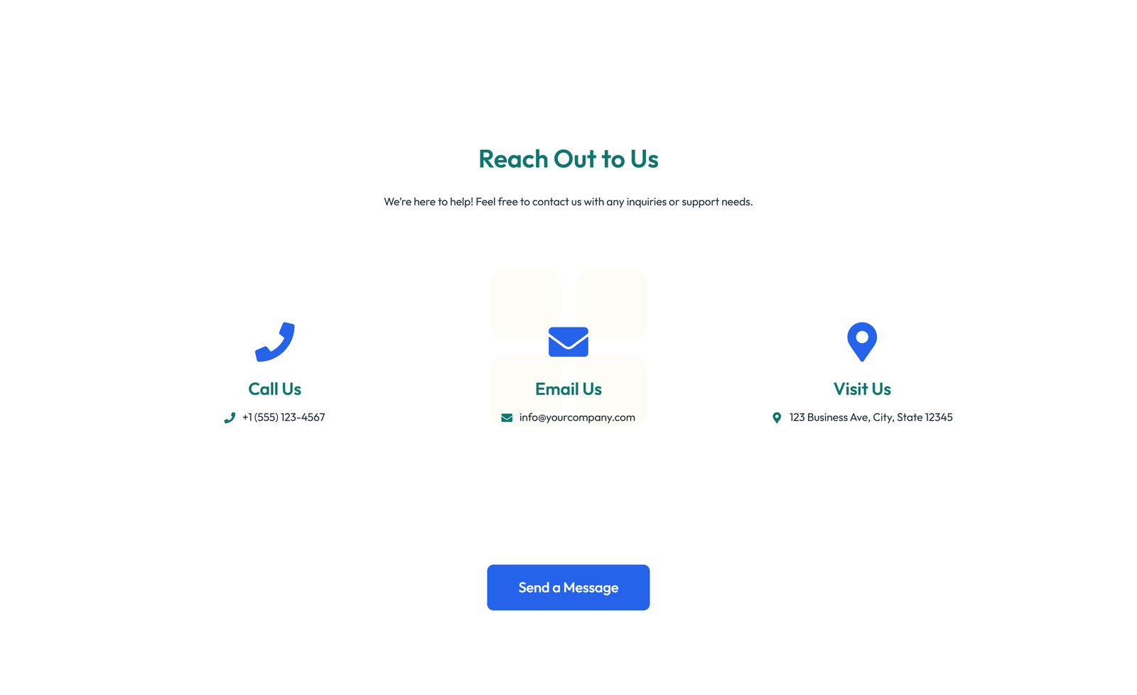 Screenshot of Split Contact with Info Left and Image Right 33 - Elementor Contact Sections component