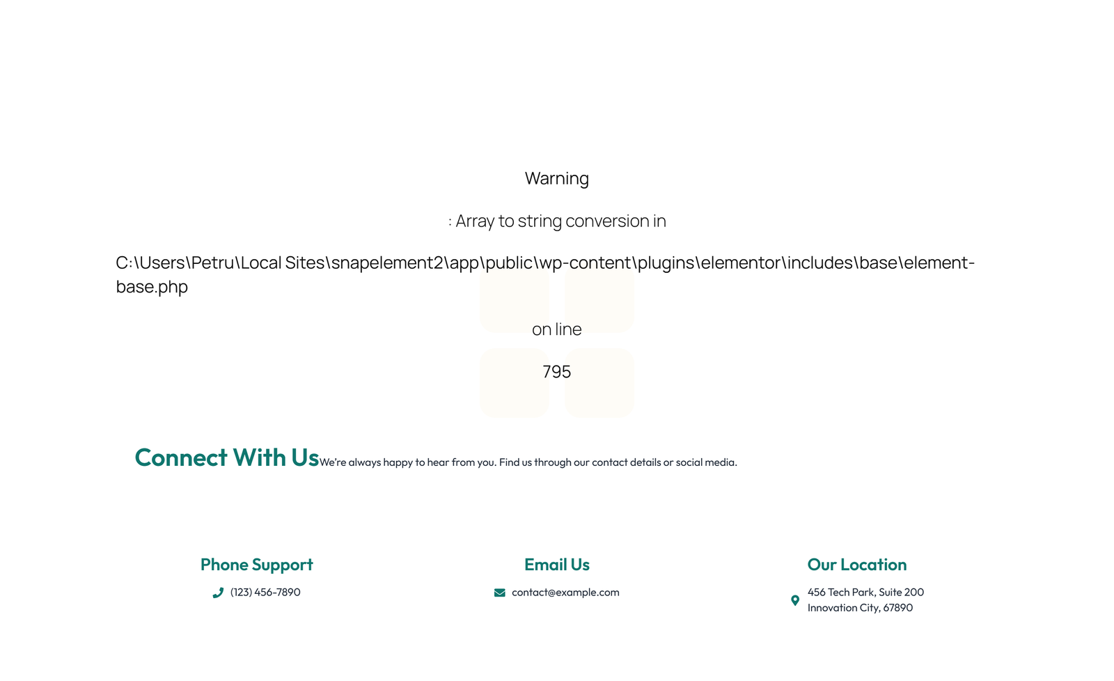 Screenshot of Split Contact with Info Left and Image Right 34 - Elementor Contact Sections component