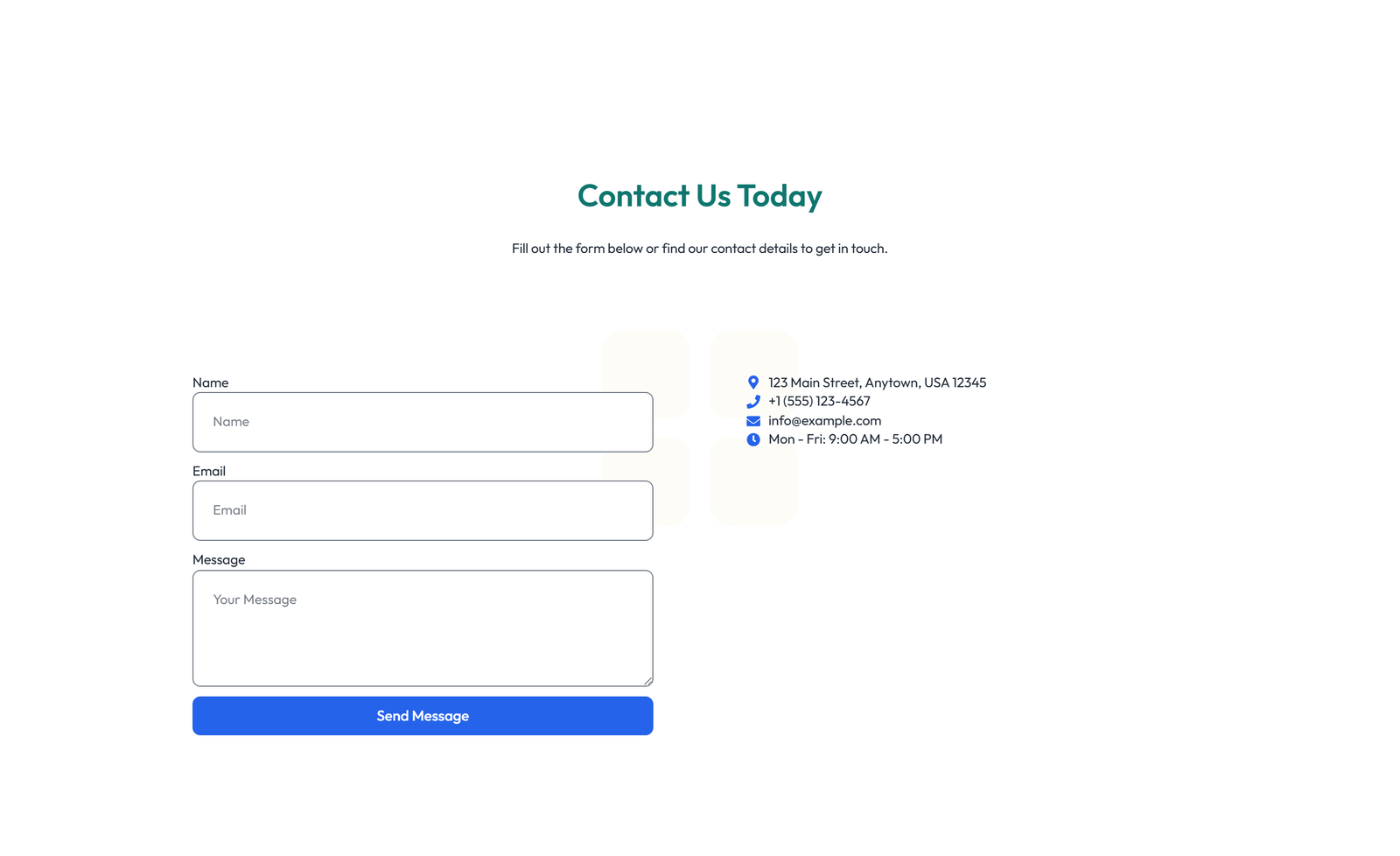 Screenshot of Split Contact with Info Left and Image Right 36 - Elementor Contact Sections component