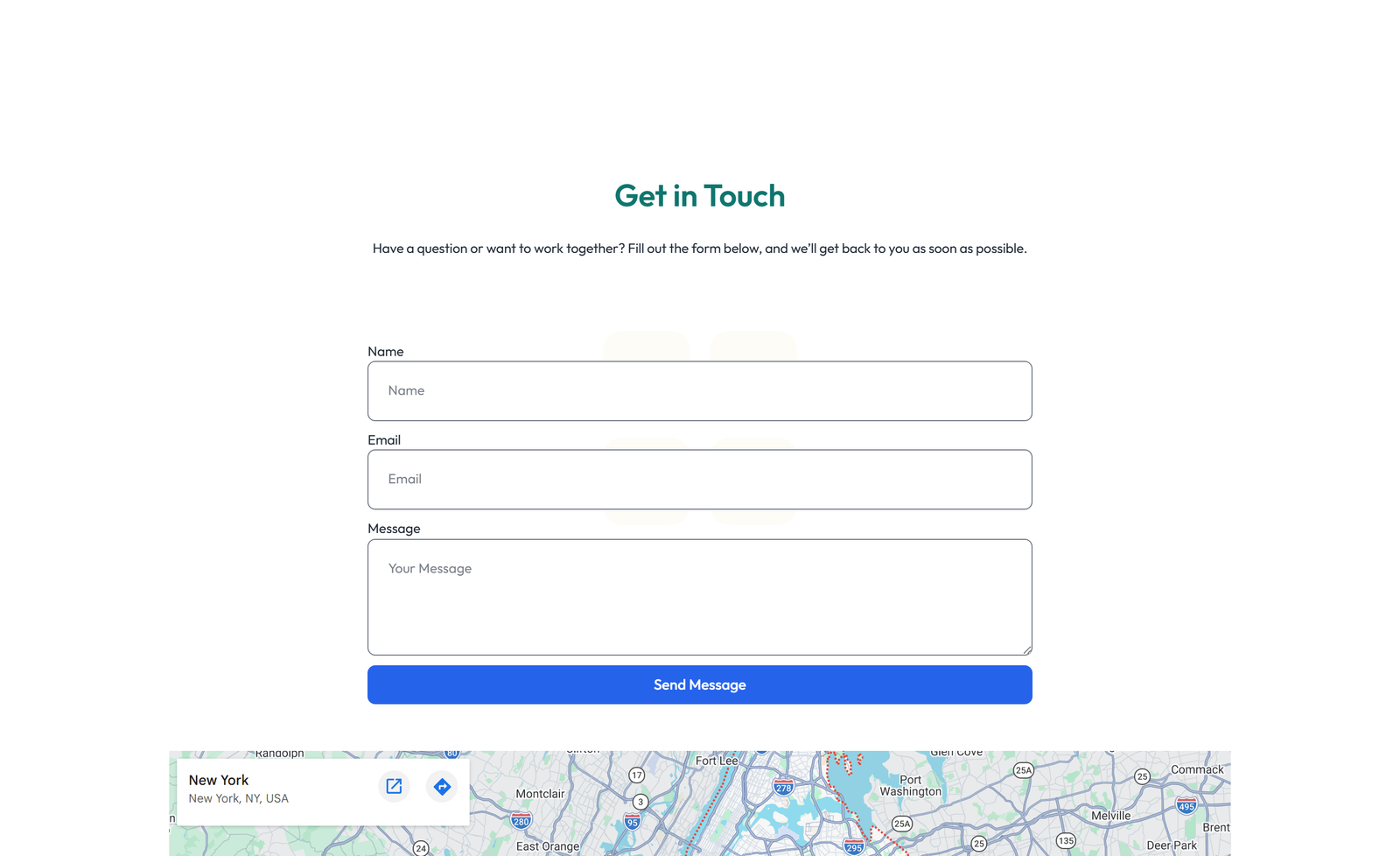 Centered Contact with Form, Info Below 39 - Elementor component