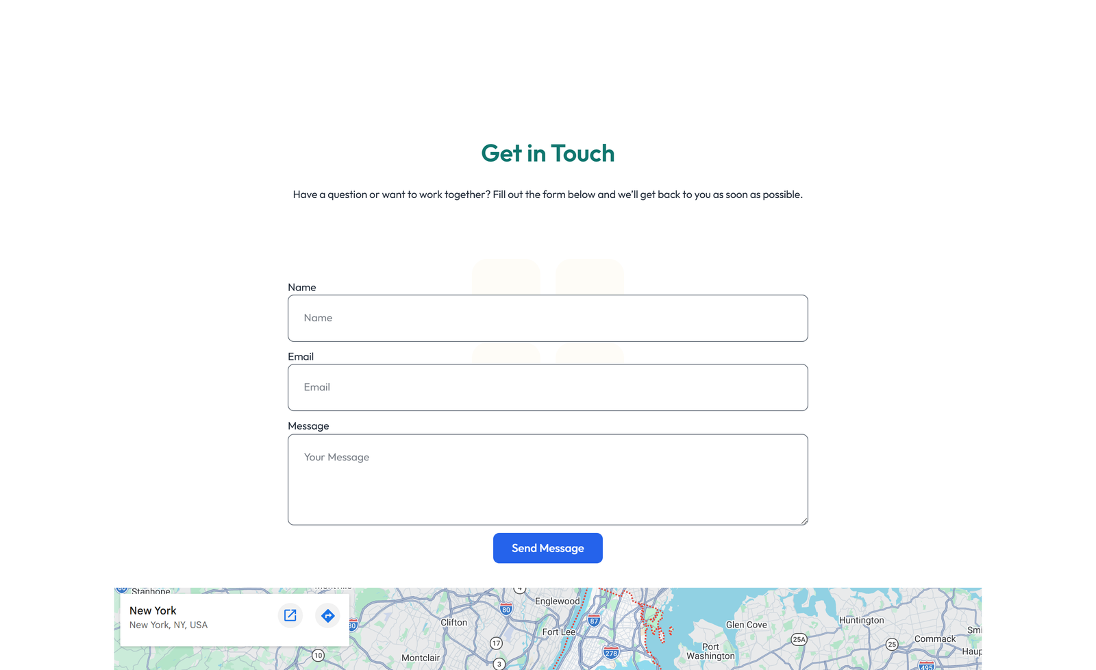 Centered Contact with Form, Info Below 40 - Elementor component