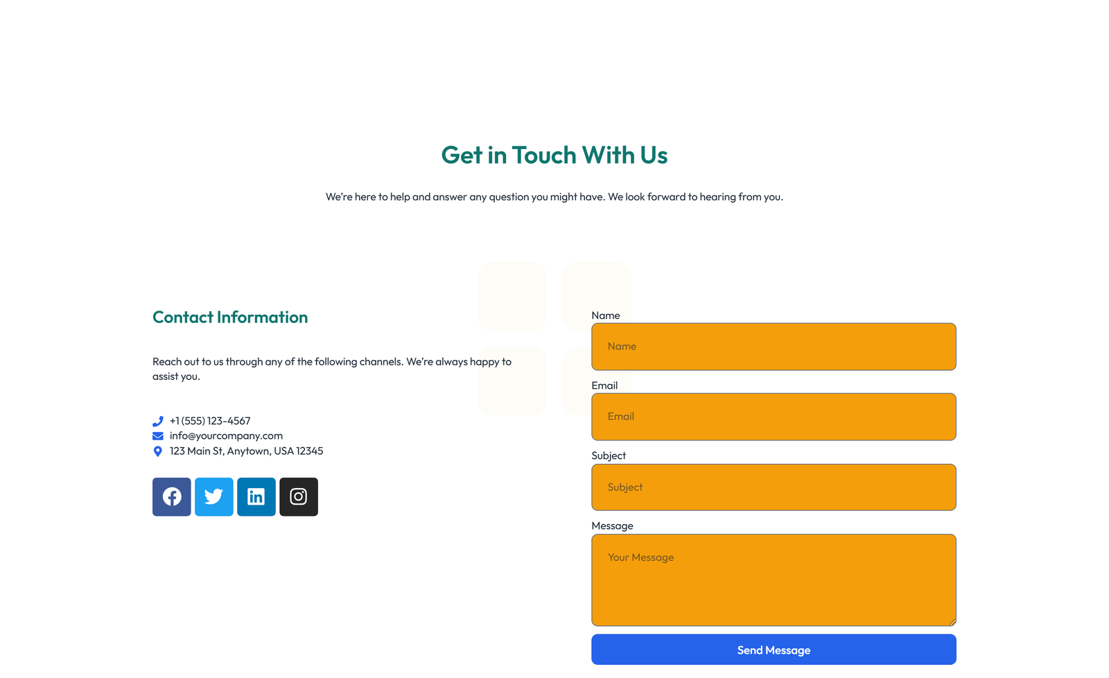Split Contact with Info Left and Image Right 44 - Elementor component