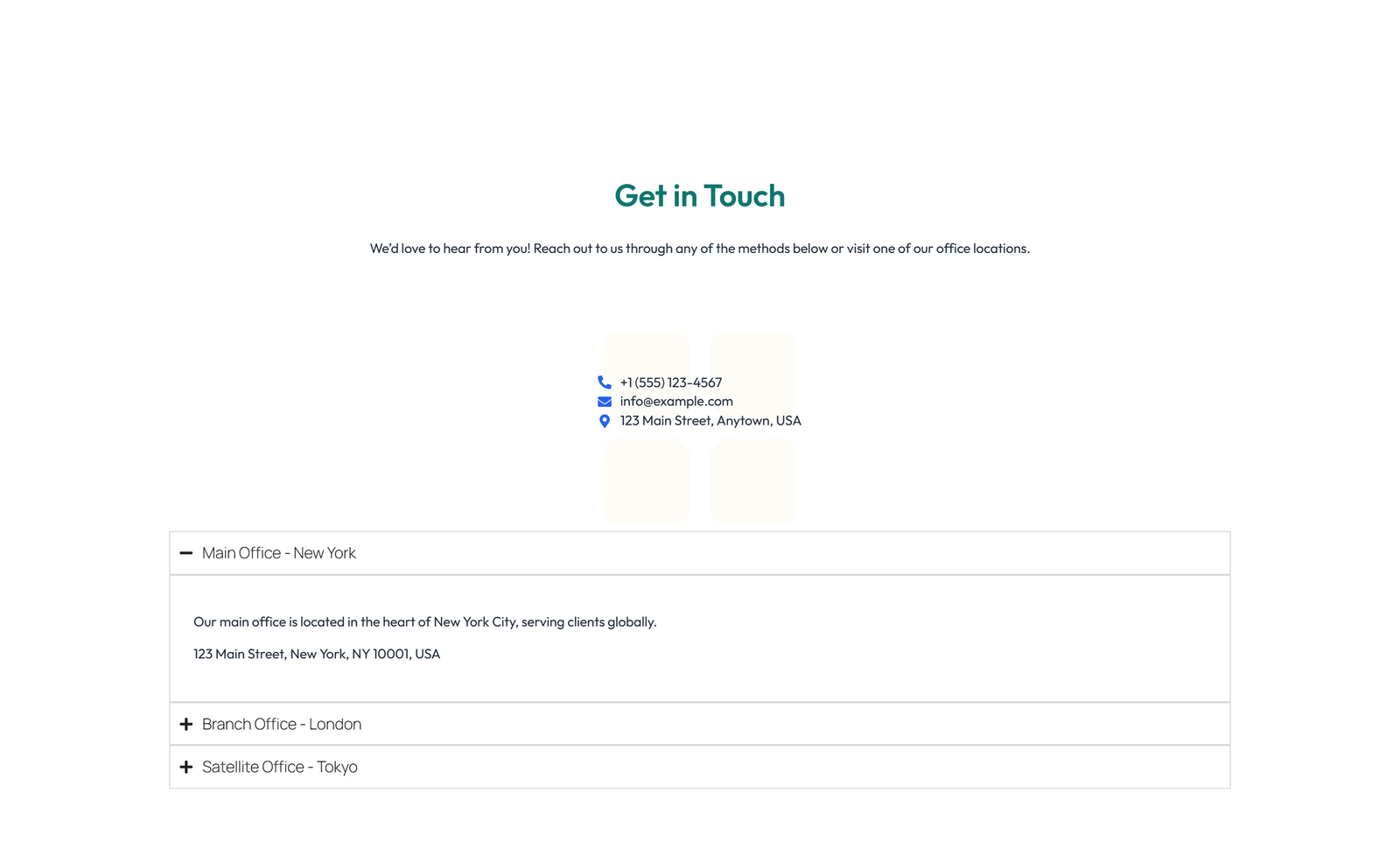 Screenshot of Split Contact with Info Left and Image Right 47 - Elementor Contact Sections component