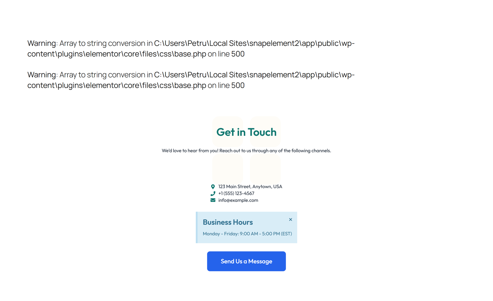 Split Contact with Info Left and Form Right 51 - Elementor component