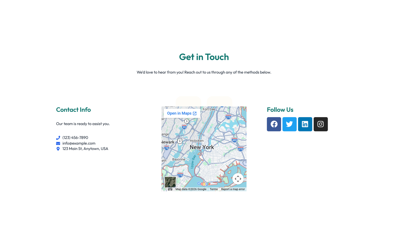 Split Contact with Info Left and Image Right 62 - Elementor component