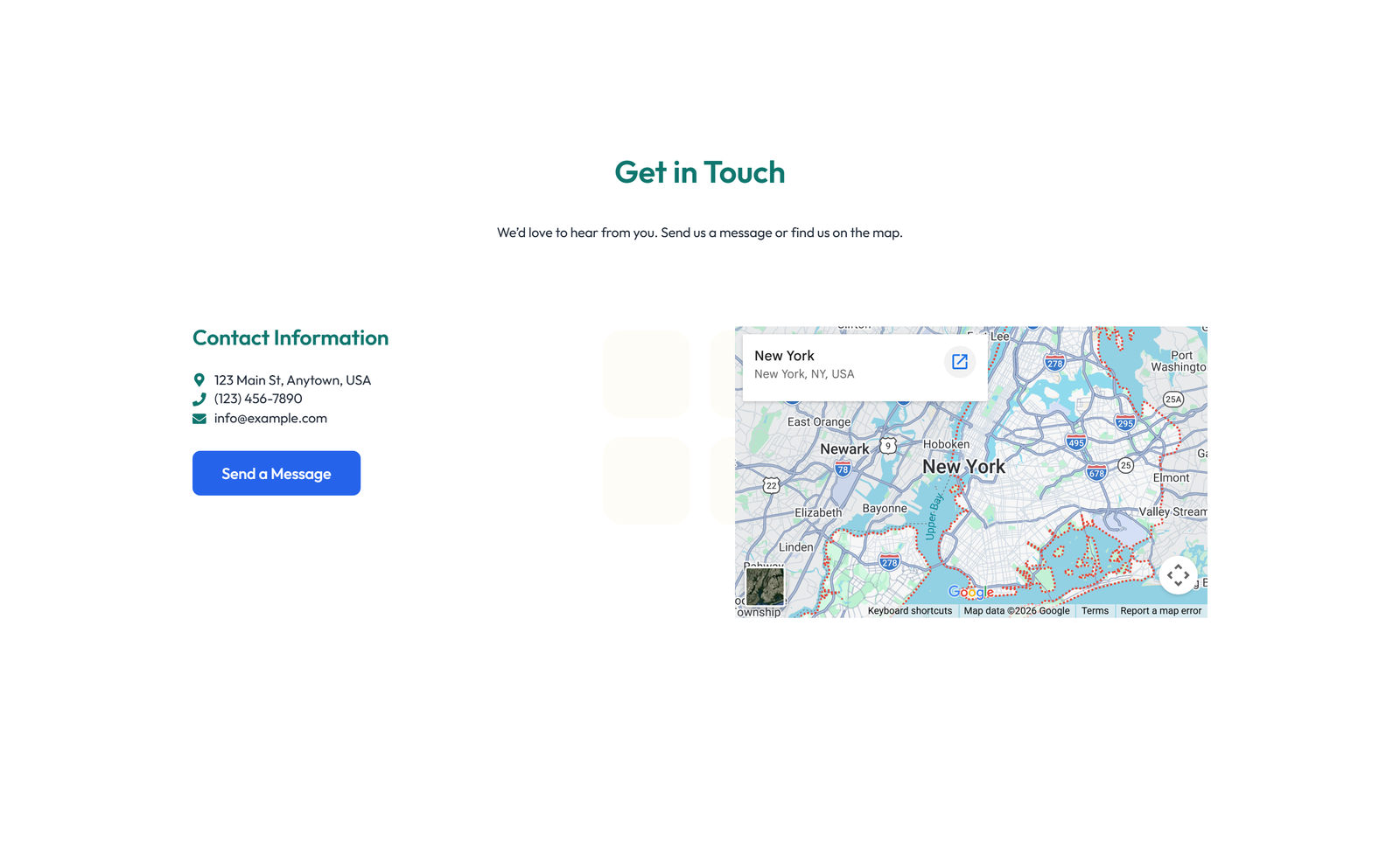 Split Contact with Info Left and Image Right 63 - Elementor component