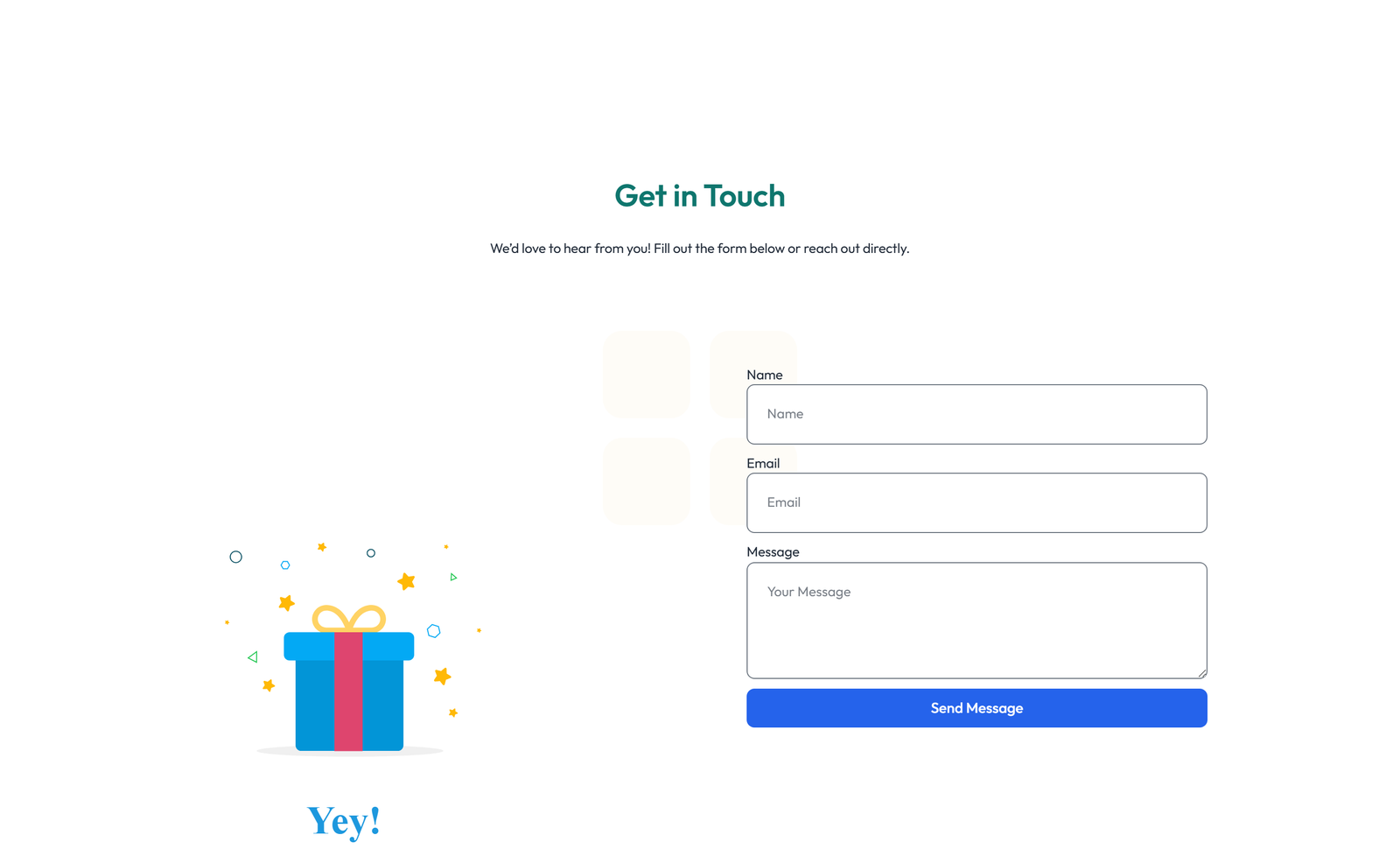 Screenshot of Centered Contact with Form, Info Below 70 - Elementor Contact Sections component