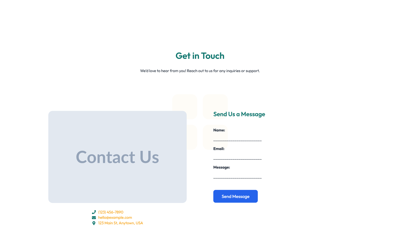 Split Contact with Info Left and Image Right 70 - Elementor component