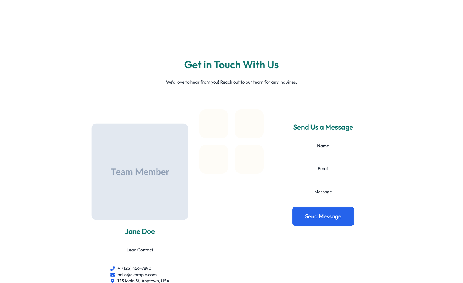 Split Contact with Info Left and Image Right 73 - Elementor component