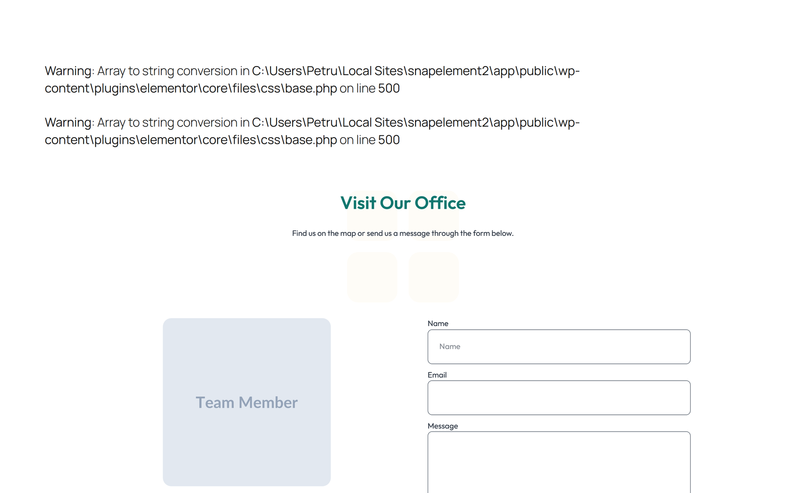 Centered Contact with Form, Info Below 74 - Elementor component