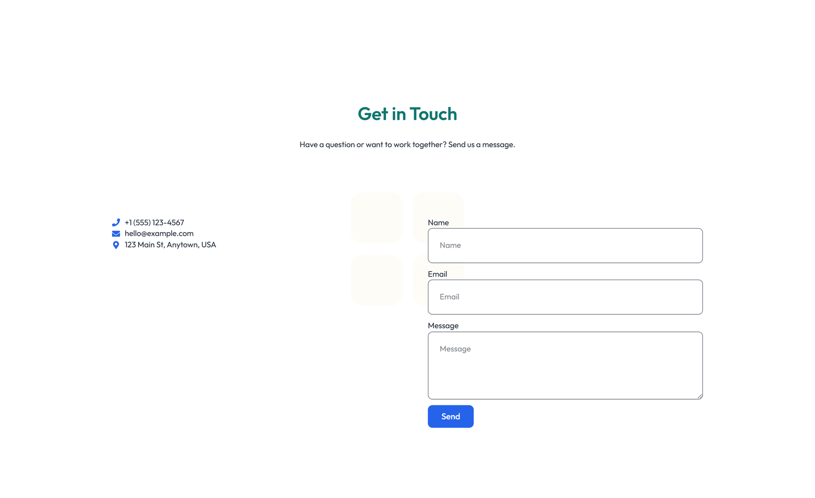 Screenshot of Split Contact with Info Left and Form Right 82 - Elementor Contact Sections component